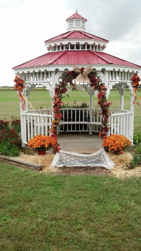 Rustic Fall Gazebo Wedding Ceremony
